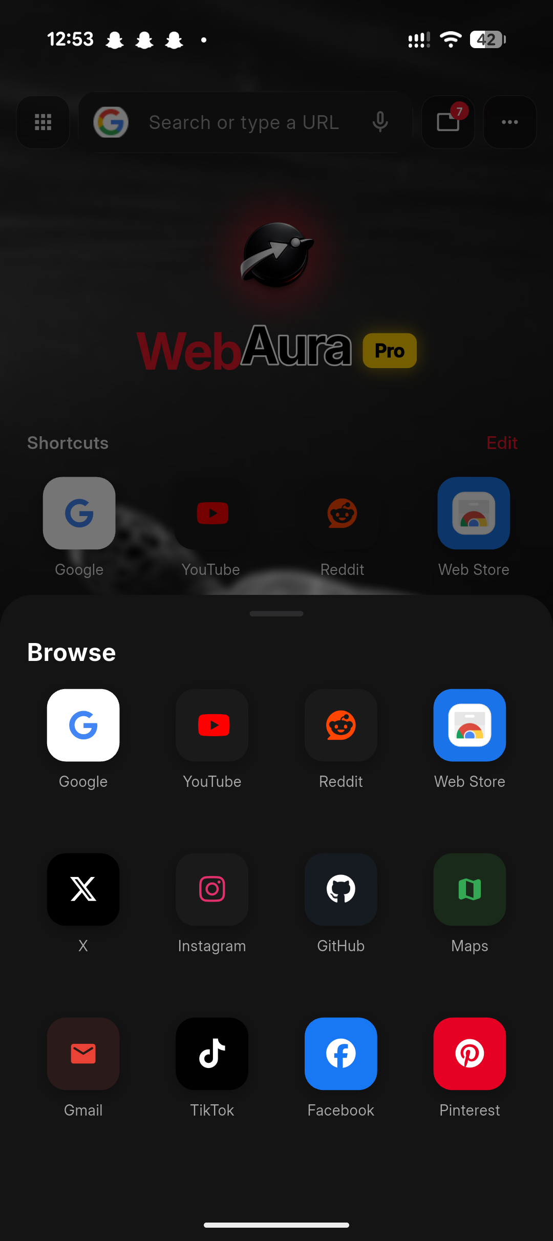 Browse shortcuts