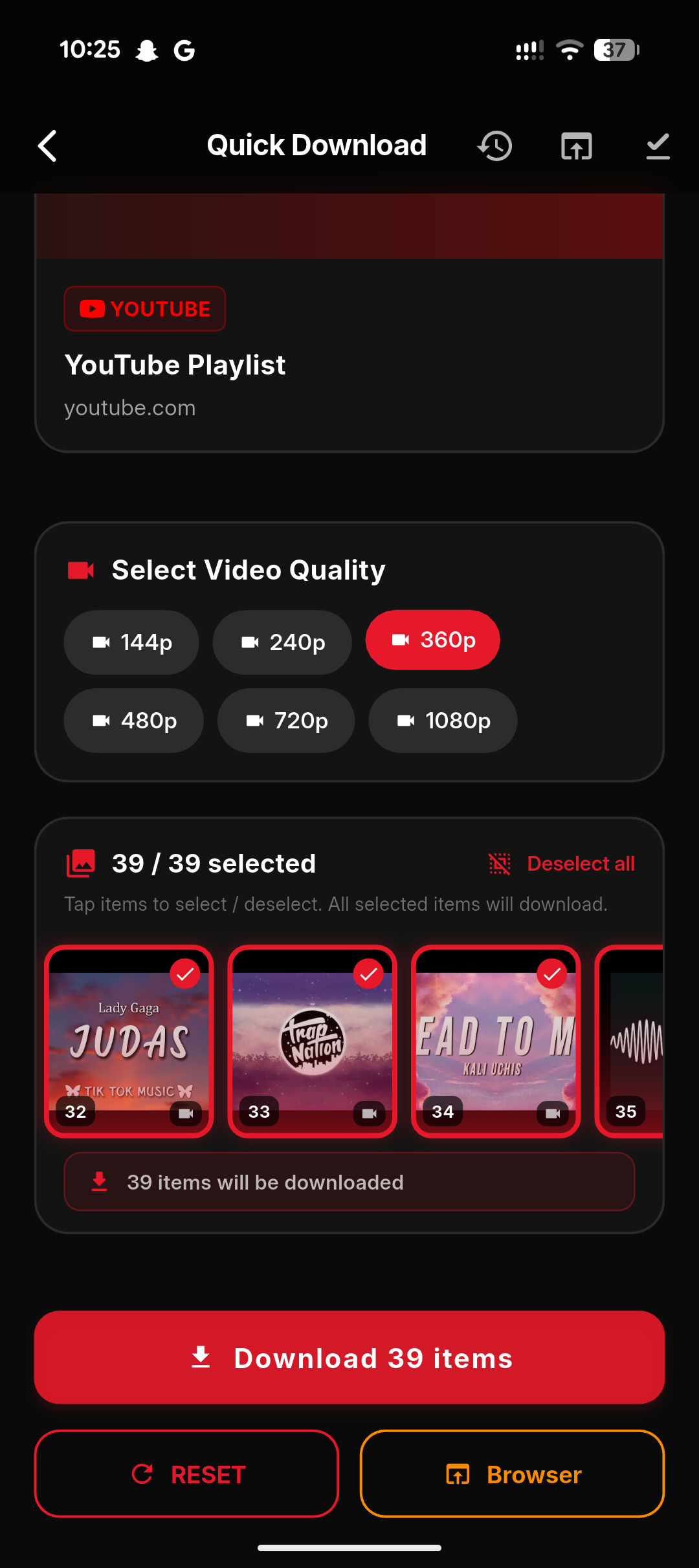Batch playlist download