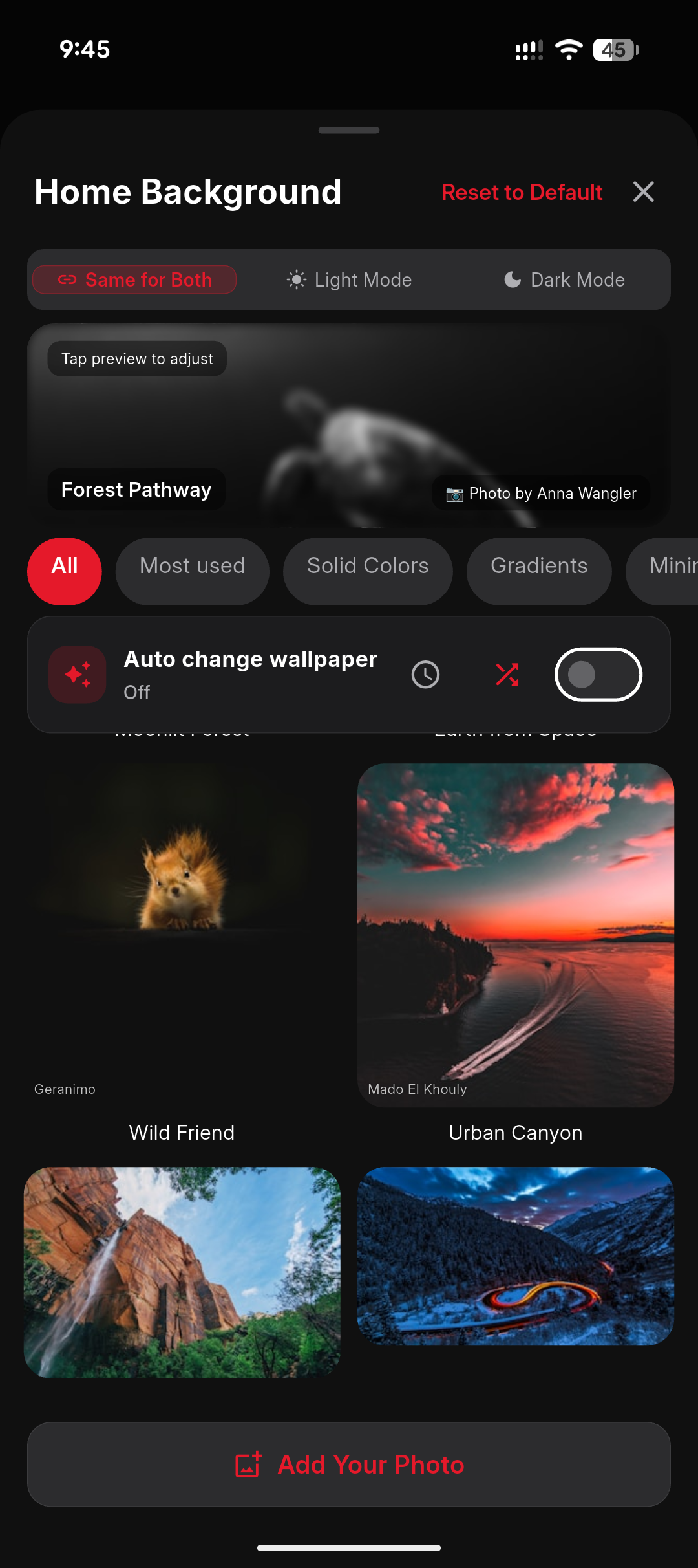 Customise themes